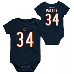 Боди Mitchell &amp; Ness Walter Payton темно-синего цвета для новорожденных и младенцев Chicago Bears в стиле ретро с именем и номером Unbranded