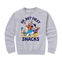 Флисовый свитшот Disney&apos;s Boys 8-20 But First Snacks Licensed Character
