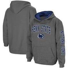 Темно-угольный пуловер с капюшоном Youth Colosseum Penn State Nittany Lions 2-Hit Team Colosseum
