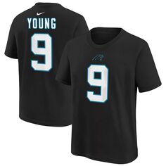 Молодежная футболка Nike Bryce Young Black Carolina Panthers с именем и номером игрока драфта НФЛ 2023 года в первом раунде Nike