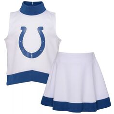 Молодежное белое платье для девочек Indianapolis Colts Junior Camp Cheer Dress Outerstuff