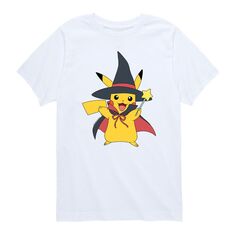 Футболка с костюмом ведьмы Пикачу на Хэллоуин для мальчиков 8–20 лет Nintendo Pokémon Licensed Character, белый