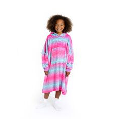 Носимое уютное флисовое одеяло с леопардовым принтом Sleep On It для девочек, толстовка с капюшоном Sleep on it