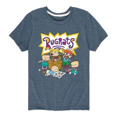 Футболка с изображением Rugrats для мальчиков 8–20 лет и графическим логотипом Nickelodeon