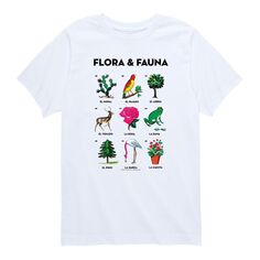 Футболка с рисунком «Флора и фауна» для мальчиков 8–20 лет Licensed Character, белый