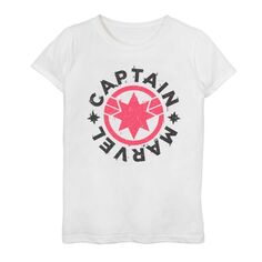 Футболка с логотипом и запахом «Капитан Марвел» для девочек 7–16 лет Licensed Character, белый