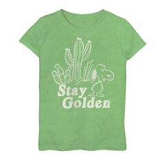 Золотая футболка с рисунком Peanuts Cactus Stay для девочек 7–16 лет Licensed Character