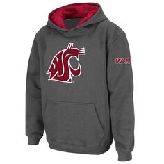 Темно-угольный пуловер с капюшоном и большим логотипом Youth Stadium Athletic Washington State Cougars Unbranded