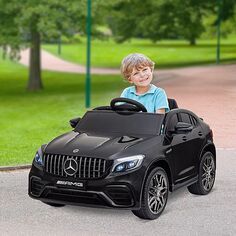 Aosom 12 В игрушечный автомобиль для детей с дистанционным управлением Mercedes Benz AMG GLC63S купе 2 скорости с музыкой электрический свет красный Aosom, белый