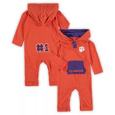 Комбинезон с капюшоном Colosseum Orange Clemson Tigers Генри для новорожденных и младенцев Colosseum