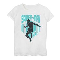 Костюм-невидимка с изображением Человека-паука Marvel вдали от дома для девочек 7–16 лет, футболка с плакатом Licensed Character, белый