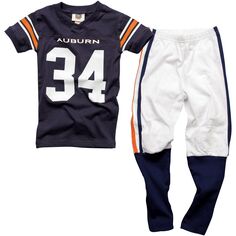 Молодежный футбольный пижамный комплект Auburn Tigers #34 — темно-синий Unbranded