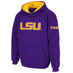 Пуловер с большим логотипом Youth Stadium Athletic фиолетового цвета LSU Tigers, толстовка с капюшоном Unbranded