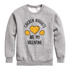 Флисовый свитшот Nuggets Is My Valentine для мальчиков 8–20 лет Licensed Character, серый