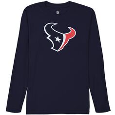 Футболка с длинным рукавом и логотипом молодежной команды Houston Texans — темно-синий Outerstuff
