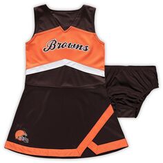 Коричневое платье-джемпер Cleveland Browns Cheer Captain для девочек дошкольного возраста Outerstuff