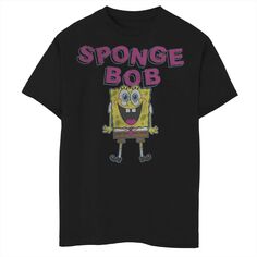Простая футболка с рисунком Губки Боба для мальчиков 8–20 лет, квадратные штаны «Губка Боб» Nickelodeon