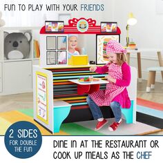 Двусторонний ресторанный игровой набор Lil’ Jumbl для детей, деревянная игрушка-игрушка для имитации ужина Lil&apos; Jumbl