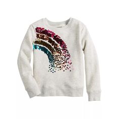 Флисовый пуловер с круглым вырезом и рисунком Jumping Beans для девочек 4–12 лет Jumping Beans, серый
