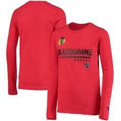 Красная футболка с длинным рукавом с логотипом Youth Fanatics Chicago Blackhawks Authentic Pro Prime Fanatics