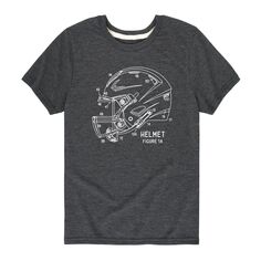 Футбольный шлем для мальчиков 8–20 лет, футболка с графическим изображением Licensed Character, серый