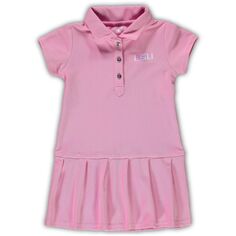 Розовое платье-поло с короткими рукавами и рукавами Caroline для девочек, розовое платье-поло LSU Tigers Unbranded