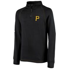 Черная куртка с молнией четверть реглан Youth Stitches Pittsburgh Pirates Stitches