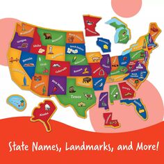 Учебные ресурсы Головоломка с магнитной картой США Learning Resources