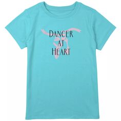Балетные тапочки больших размеров для девочек 7–16 лет, футболка с рисунком «Dancer At Heart» Unbranded
