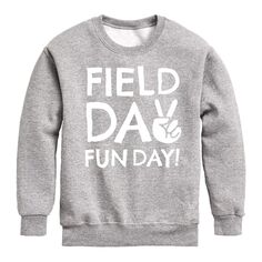 Флисовая толстовка с рисунком Field Day Fun Day Peace для мальчиков 8–20 лет Licensed Character, серый