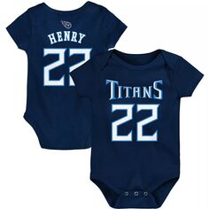 Боди Infant Derrick Генри Navy Tennessee Titans Mainliner Имя и номер игрока Outerstuff