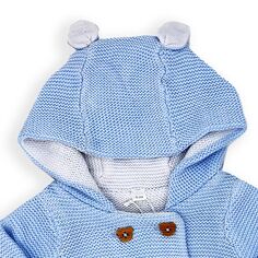 Синий комплект из 2 вязаных свитеров с капюшоном для маленьких мальчиков Rock A Bye Baby Boutique