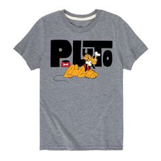 Футболка с рисунком Disney&apos;s Pluto для мальчиков 8–20 лет Licensed Character, серый