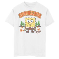 Детская футболка с рисунком «Губка Боб» для мальчиков 8–20 лет Nickelodeon, белый