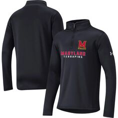 Черная флисовая куртка с молнией на четверть Youth Under Armour Maryland Terrapins Under Armour