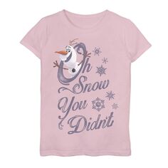 Футболка Disney&apos;s Frozen Girls 7–16 с рисунком «Олаф, снег, ты не сделал этого» Disney