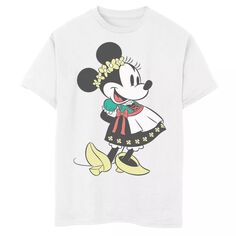 Футболка с рисунком Happy Dirndl для мальчиков 8–20 лет Disney&apos;s Minnie Mouse Disney, белый