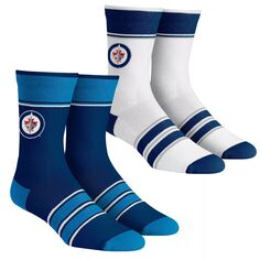 Комплект из 2 носков с несколькими полосками Youth Rock Em Winnipeg Jets Team Crew Unbranded