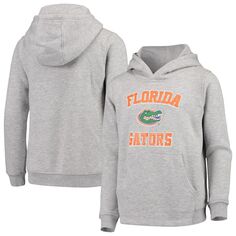 Молодежный серый пуловер с капюшоном Florida Gators с большими скосами Outerstuff
