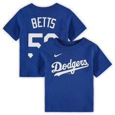 Детская футболка Nike Mookie Betts Royal Los Angeles Dodgers с именем и номером Nike