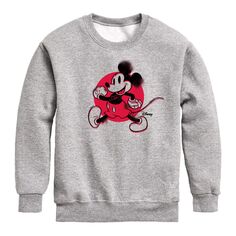 Флисовая толстовка с рисунком глюка в стиле ретро для мальчиков 8–20 лет Disney&apos;s Mickey Mouse Licensed Character, серый