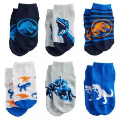Набор коротких носков Jurassic World для малышей (6 пар) Licensed Character