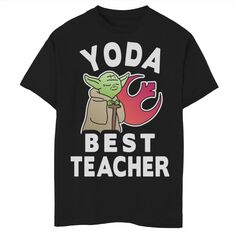 Футболка с логотипом Rebel для мальчиков 8–20 лет «Звездные войны Йода Лучший учитель» и графическим рисунком Star Wars