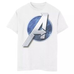 Футболка с ярким логотипом Marvel&apos;s The Avengers для мальчиков 8–20 лет Licensed Character, белый