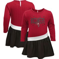 Красное/черное платье-туника из джерси Tampa Bay Buccaneers для девочек для малышей в форме сердца Outerstuff