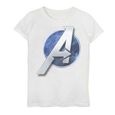 Футболка с ярким логотипом Marvel Avengers для девочек 7–16 лет Marvel, белый