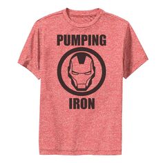 Футболка с логотипом Marvel Iron Man Pumping Iron для мальчиков 8–20 лет Licensed Character
