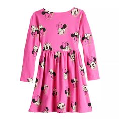 Платье с длинными рукавами Disney&apos;s Minnie Mouse для девочек 4–12 лет от Jumping Beans Disney/Jumping Beans