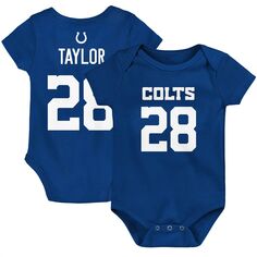 Боди для младенцев Джонатана Тейлора Royal Indianapolis Colts Mainliner с именем и номером игрока Outerstuff