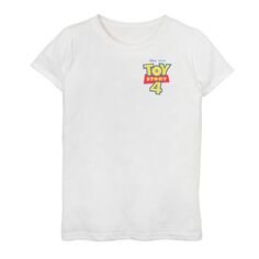 Футболка с логотипом и карманом для девочек 7–16 лет Disney/Pixar «История игрушек 4» Licensed Character, белый